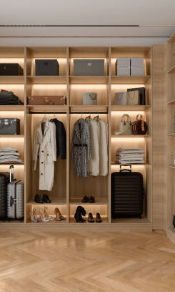Modern Dressing Room Interior With Wardrobe